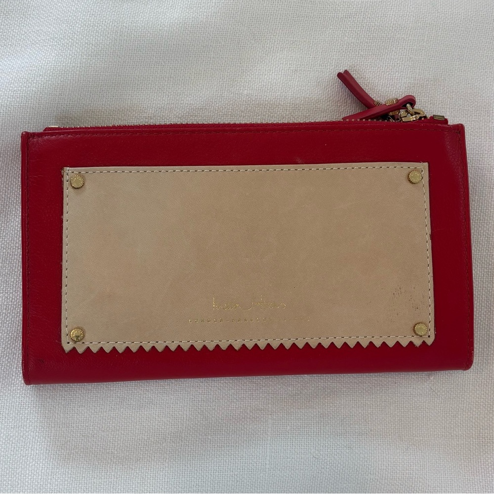 Red and Tan Women's Clutch